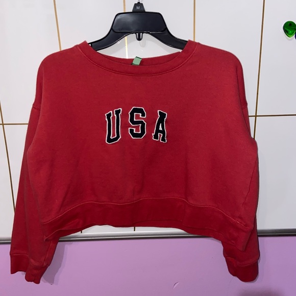 USA Cropped Sweat Shirt - Picture 1 of 2